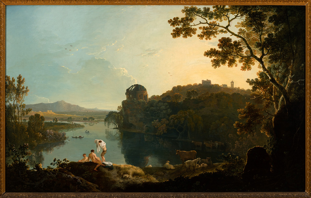 Figure 1. Richard Wilson (British, 1714 - 1782), River Scene: Bathers and Cattle, ca.1763-1765. Oil on canvas, 36 x 57 in. (91.4 x 144.8 cm). The Huntington Library, Art Museum, and Botanical Gardens. Photography © 2015 Fredrik Nilsen, courtesy of The Huntington.
