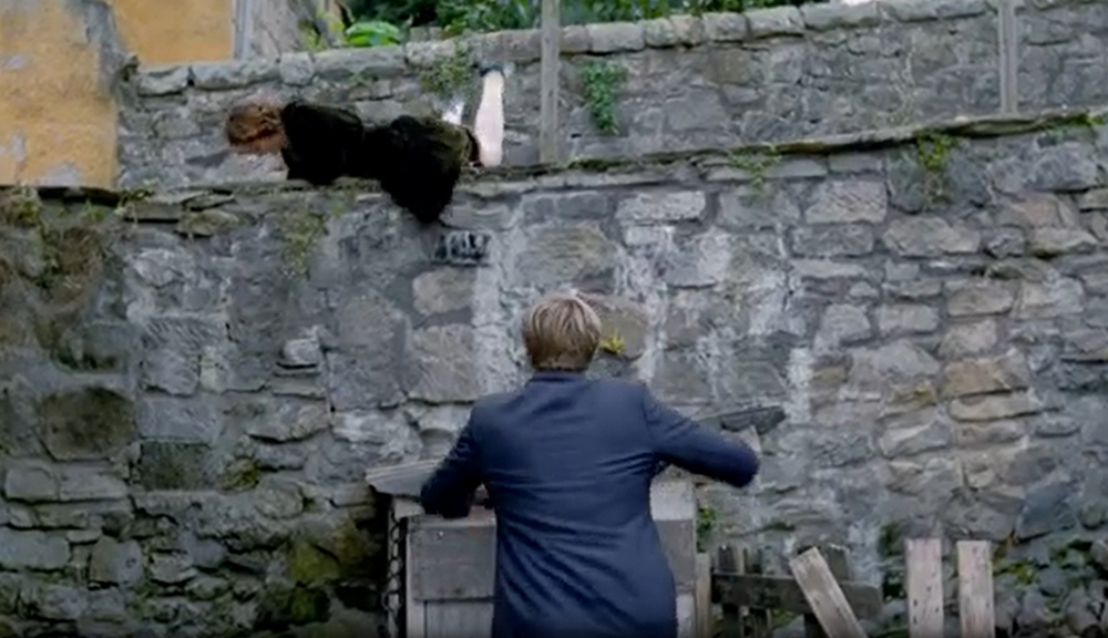 Victoria (Lydia Leonard) leading the way for Hannay to follow