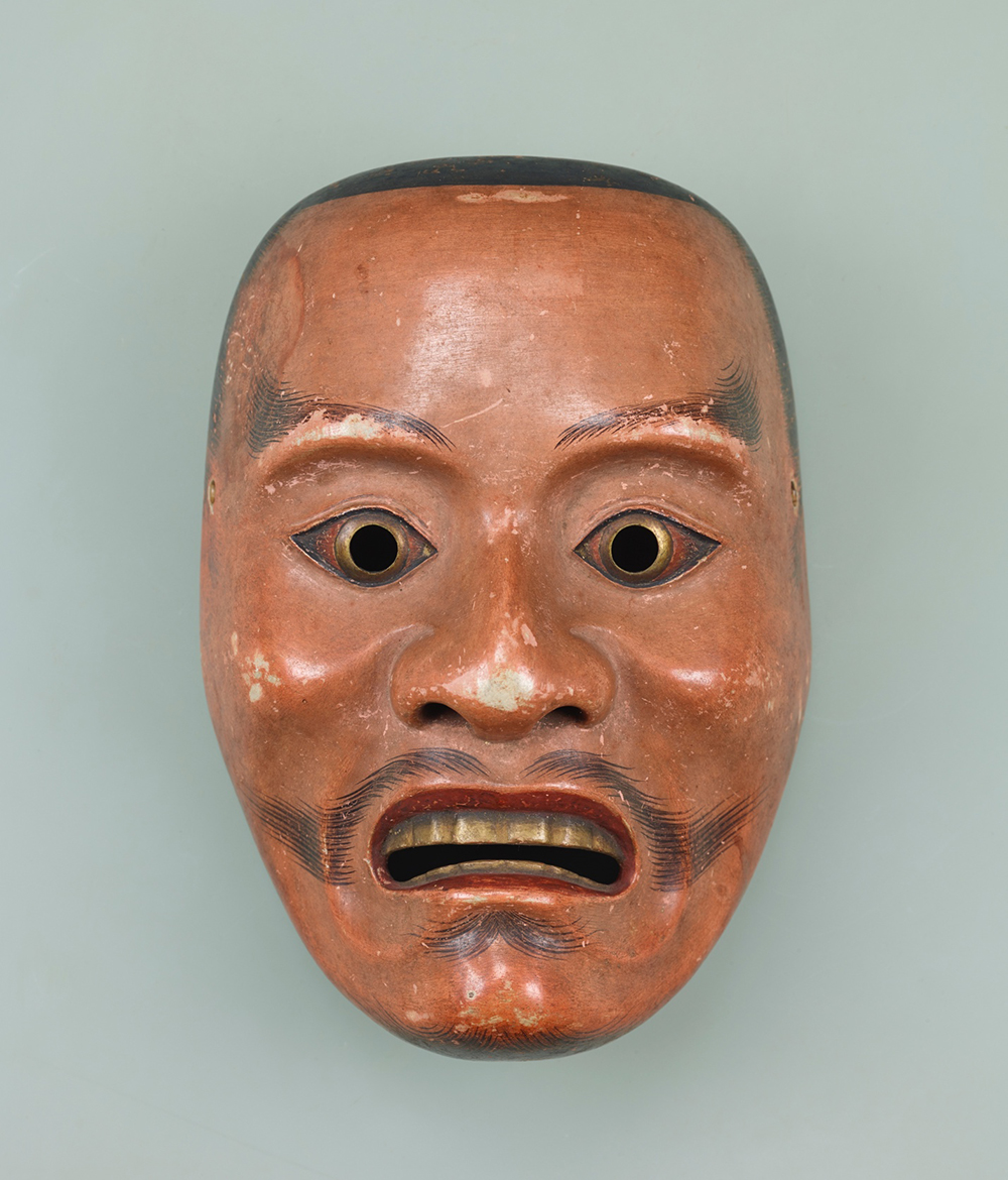 Ayakashi-otoko Noh mask representing a ghostly or vengeful male figure, compared to Mr. Hei.