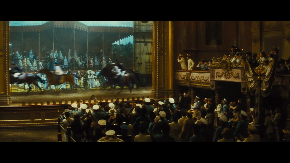 The theatrical stage serving as the setting for the hippodrome scenes in Joe Wright’s 2012 Anna Karenina.