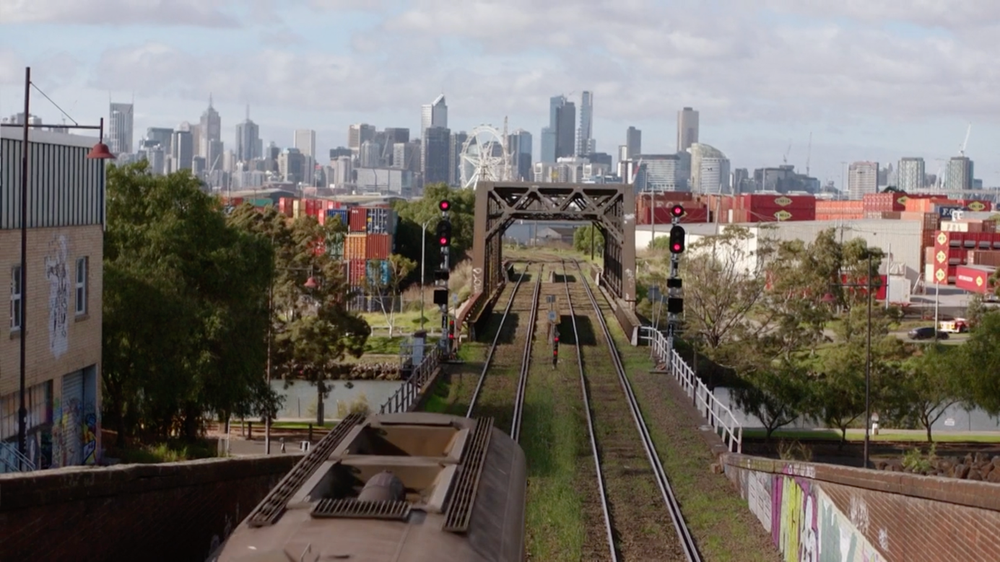 The Melbourne railway setting before Anna’s suicide in the final episode of the Australian television series The Beautiful Lie (2015).